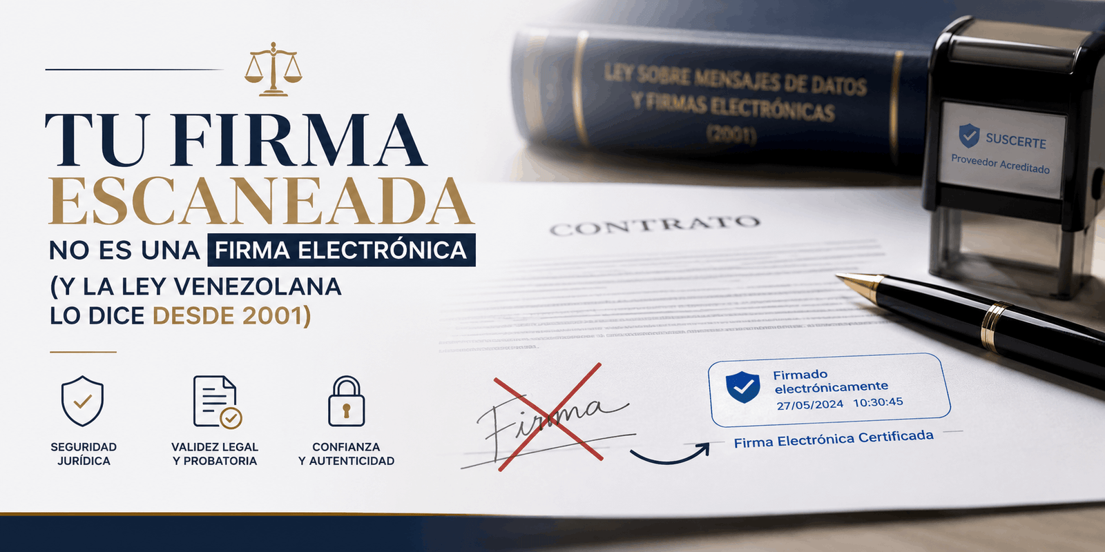 Tu firma escaneada no es una firma electrónica (y la ley venezolana lo dice desde 2001)